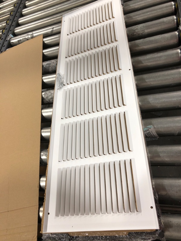 Photo 2 of 4pk of 30"W x 8"H [Duct Opening Size] Steel Return Air Grille (AGC Series) Vent Cover Grill for Sidewall and Ceiling, White | Outer Dimensions: 31.75"W X 7.75"H for 30x8 Duct Opening 30"W x 8"H [Duct Opening]