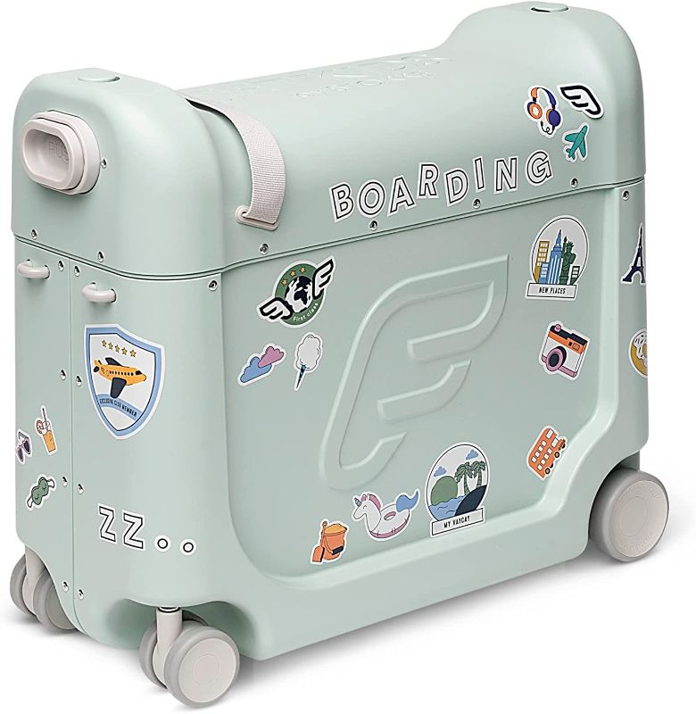 Photo 1 of JetKids by Stokke BedBox, Green Aurora - Kid's Ride-On Suitcase & In-Flight Bed - Help Your Child Relax & Sleep on the Plane - Approved by Many Airlines - Best for Ages 3-7