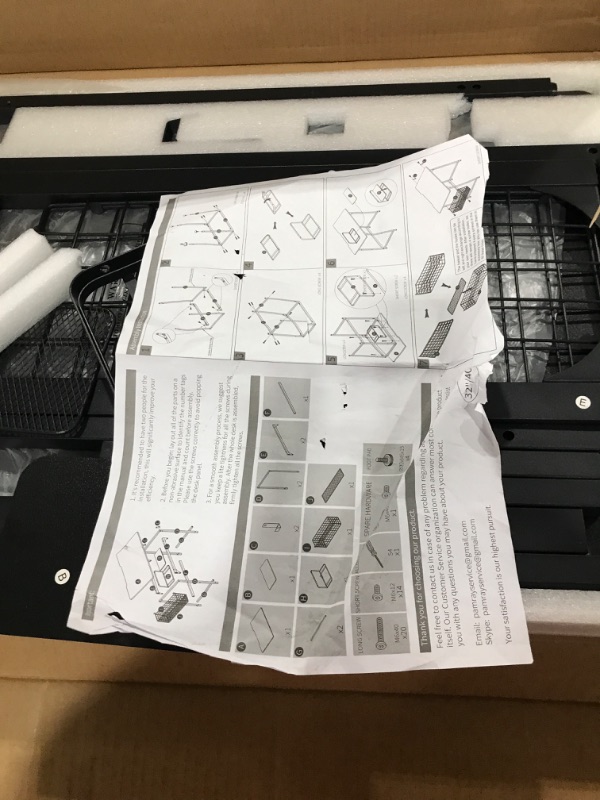 Photo 4 of Pamray 40'' Rounded Corner Home Office Desk with Thickened Bottom Crossbar and Cable Trough & Cable Management Simple Computer Desk for Work and Gaming, Black
