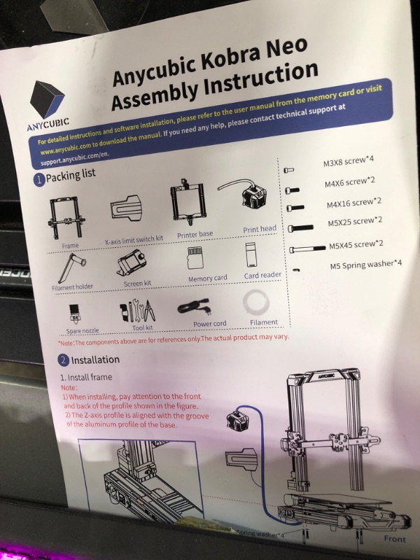 Photo 3 of Anycubic 3D Printer Kobra Neo, Pre-Installed 3D Printers with Direct Drive Extruder High Precision Printing and Easy Model Removal with 25-Point LeviQ Leveling for Beginners Print Size 8.7x8.7x9.84in
