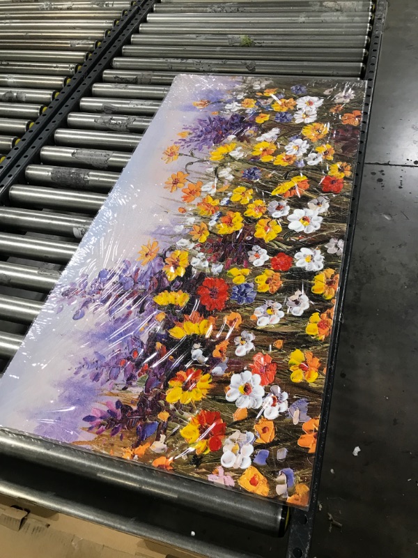 Photo 2 of Ardemy Flowers Wall Art Canvas Daisy Colorful Bloosom Artwork, 40"x20" 