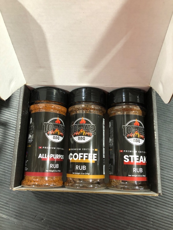 Photo 2 of 10-42 Premium Steak Seasoning Gift Set - 3 Gourmet Rubs : All Purpose, Steak, Coffee Rub | Meat Seasoning and Rubs | BBQ Rubs and Spices Gift Sets | S
