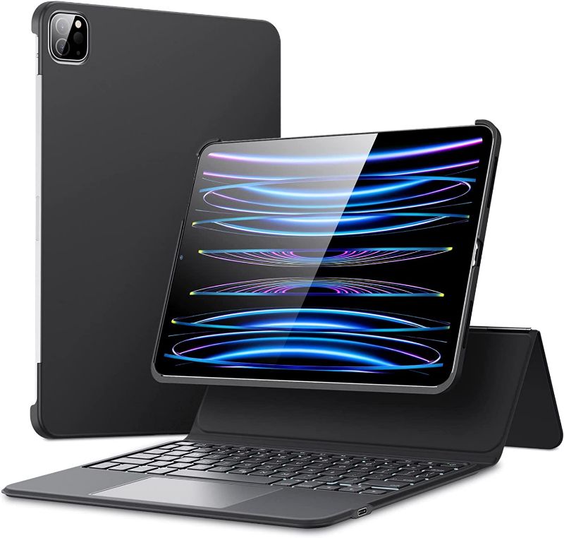 Photo 1 of Ascend Keyboard Case, iPad Case with Keyboard Compatible with iPad Pro 11 (2021/2020/2018), iPad Air 5/4 (2022/2020), Magnetic Detachable Case, Fully Adjustable Portrait/Landscape Stand, Black