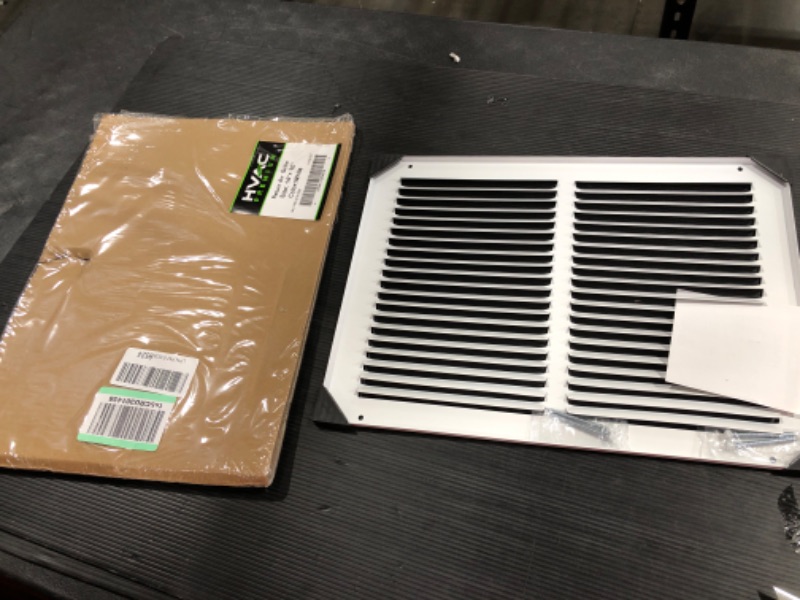 Photo 2 of 14"w X 10"h Steel Return Air Grilles - Sidewall and Ceiling - HVAC Duct Cover - White [Outer Dimensions: 15.75"w X 11.75"h] 14 X 10 White