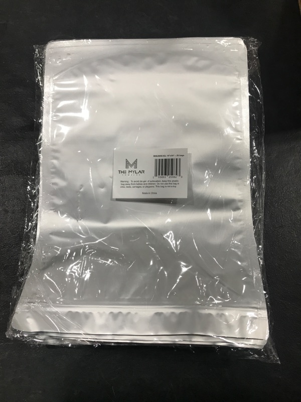 Photo 2 of 25 Stand Up Mylar Bags 1 Gallon THICK for Long Term Food Storage - 9.4 Mil - 10" x 14" ; Airtight Vacuum Sealing Resealable Ziplock Pouches Large Food Grade Mylar Bags Light, Moisture, Smell and Water Proof