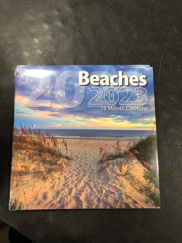 Photo 2 of OCD Bargain 2023 Wall Calendar 16-Months/Different Designs,Unruled Block With Thick Paper And Note Box, Full Color Beautiful Printed For Office and Home Use, 12”x24” (Open) (Beaches)