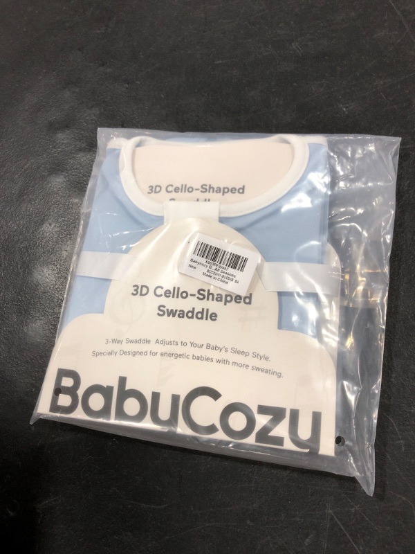 Photo 2 of Babycozy Baby Swaddle 100% Cotton, Super Soft Breathable Baby Sleep Sack, Swaddle Sack for 3-Ways Sleep Positions, Widened Hem Newborn Swaddle, Swaddle Up 2-Ways Zipper, Blue M, Use for All Seasons Blue Medium