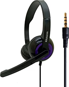 Photo 1 of KKstorm Case for Headphones Kids: Headphones for Kids for School with Case Student Headphones with Microphone Classroom Headphones for high School Headphones for Kids (510B Purple 1 PCAK)