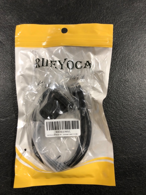 Photo 1 of RIIEYOCA RJ45 Network Extension Cable, 90 Degree Down Angle Male to Female LAN Ethernet Cat 5e Panel Mount Cable (RJ45 Male to Male 0.5 m)