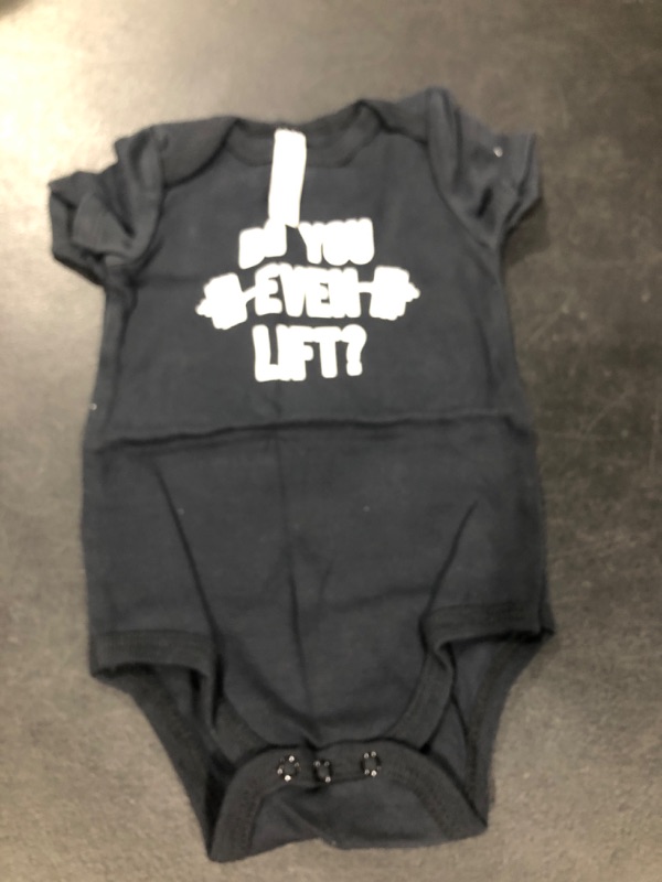 Photo 2 of AW Fashion's Do You Even Lift? Cute Novelty Funny Infant One-piece Baby Bodysuit 6 Months Black