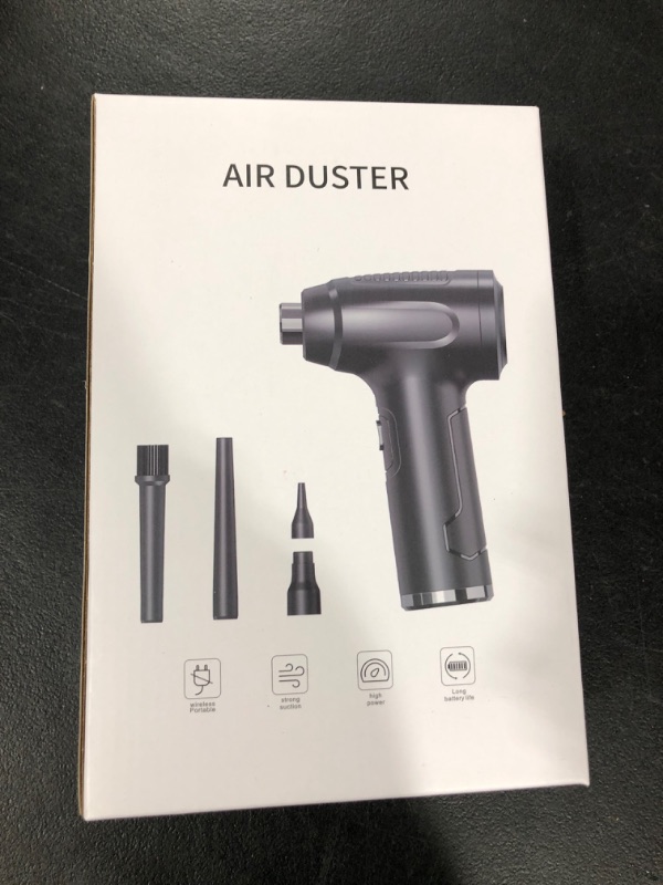 Photo 2 of Compressed Air Duster, 4-in-1 Cordless Dust Blower with 6000mAh Rechargeable Battery, 2 Gear-Powerful 50000 RPM Portable Electric Air Can, Replaces Air Cans for Computer Keyboard Electronics Cleaning