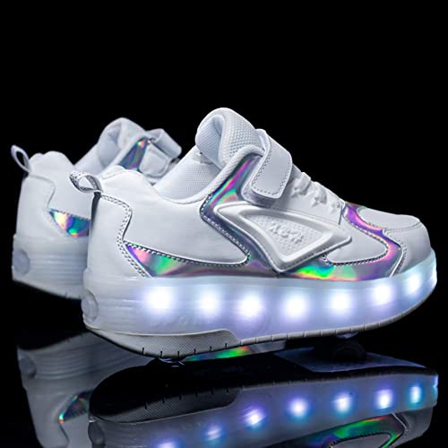 Photo 1 of Ylllu Kids LED USB Charging Roller Skate Shoes with Wheel Shoes Light up Roller Shoes Rechargeable Roller Sneakers  Size 9