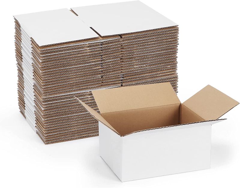 Photo 1 of SPEPLA 40 Pack Small Shipping Boxes 8x6x4 Inches, White Corrugated Cardboard Mailing Box for Shipping, Packing, Business 