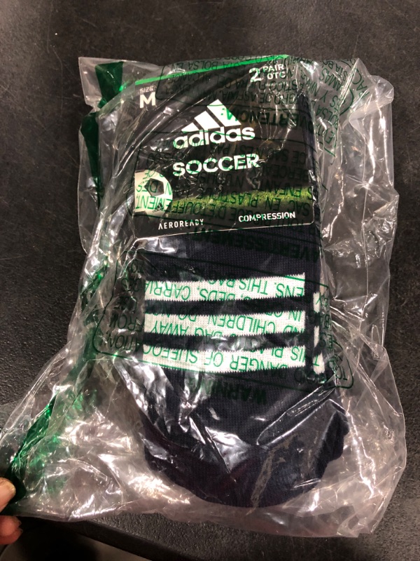 Photo 2 of Adidas Unisex Rivalry Soccer 2-Pack Otc Sock, Collegiate Navy/White, Medium

