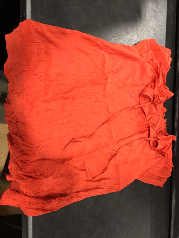 Photo 2 of AlvaQ Women Summer Ruffle Short Sleeve Shirts Casual V Neck Chiffon Blouse Tank Tops 1 Red Small