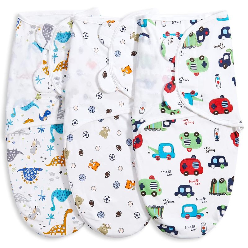 Photo 1 of Baby Swaddle Blankets for Baby Boy Girl 0-3 Months ,Hypoallergenic Skin-Friendly Baby Swaddle,Cute Little Soccer Ball, Dinosaur, Adjustable Newborn Swaddles Sleep Sack,Baby Swaddle Sack,3 Pack
