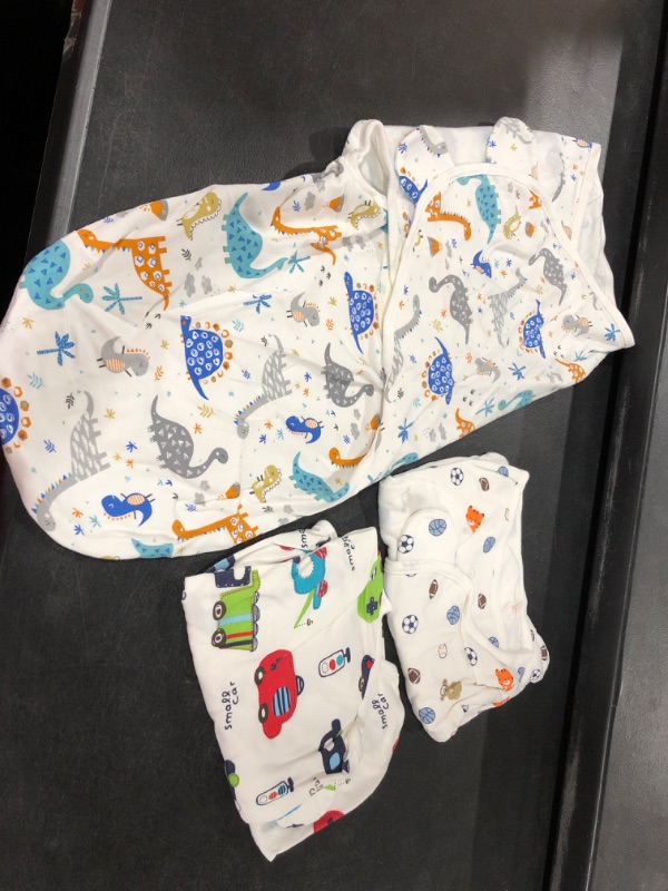 Photo 2 of Baby Swaddle Blankets for Baby Boy Girl 0-3 Months ,Hypoallergenic Skin-Friendly Baby Swaddle,Cute Little Soccer Ball, Dinosaur, Adjustable Newborn Swaddles Sleep Sack,Baby Swaddle Sack,3 Pack
