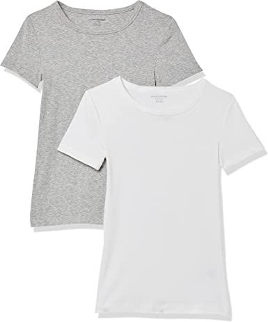 Photo 1 of Amazon Essentials Women's Slim-Fit Short-Sleeve Crewneck T-Shirt, Pack of 2
Medium 