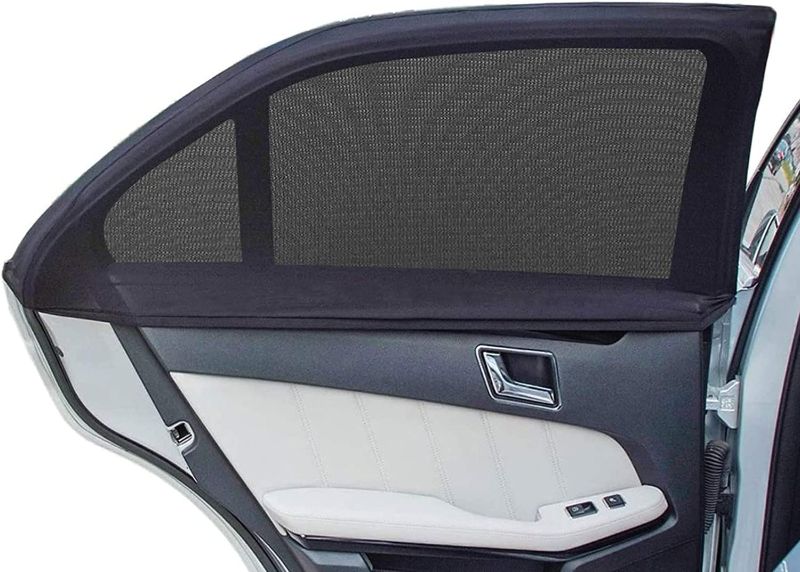 Photo 1 of Car Window Shades, 2 Pack Breathable Mesh Car Side Back Window Sun Shades, Stretchy Car Window Screen for Baby Family Pet UV Protection, Car Window Covers Fit for Most(95%) of Cars - (Medium 39"x19") 
