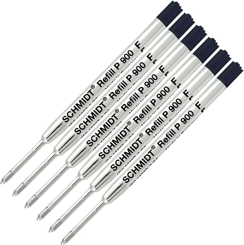 Photo 1 of 6 Pack - Refill Black-P900-Fine Tip Schmidt Parker Style Ballpoint Refill 