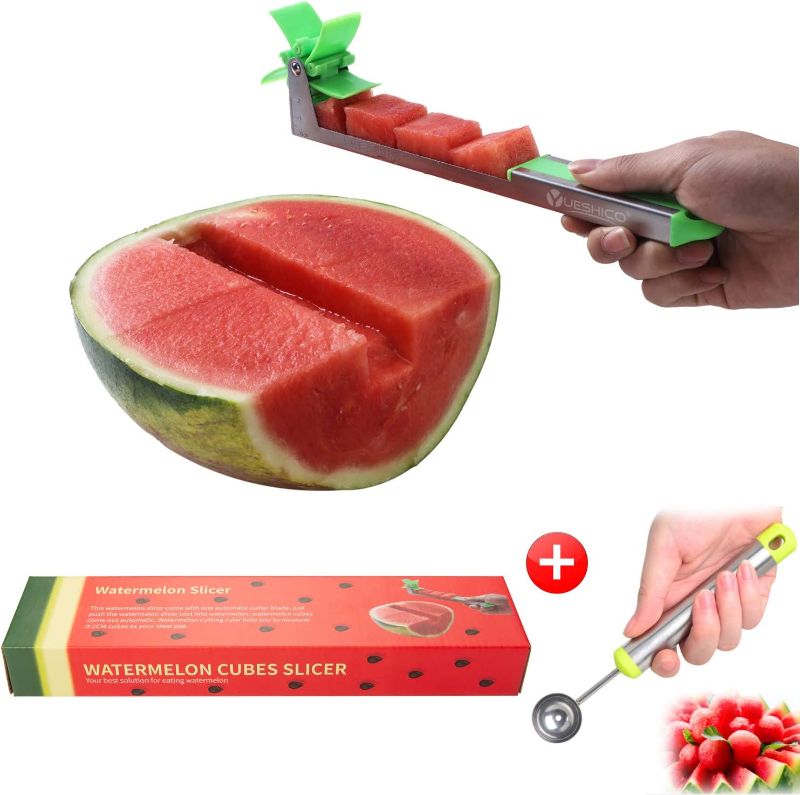 Photo 1 of Yueshico Stainless Steel Watermelon Slicer Cutter Knife Corer Fruit Vegetable Tools Kitchen Gadgets with Melon Baller Scoop Extra 