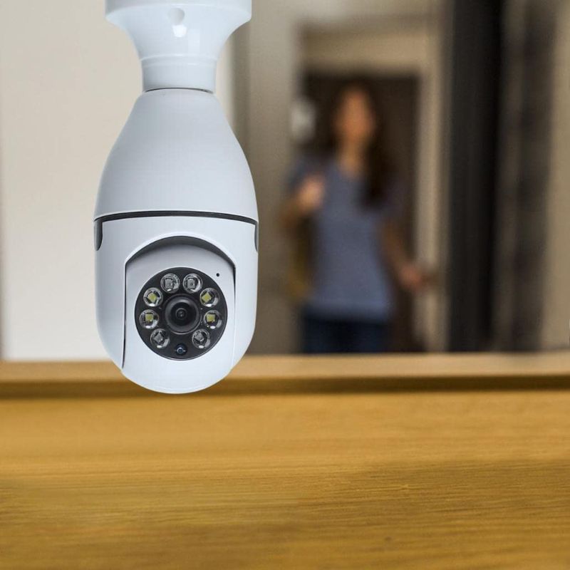 Photo 1 of 
Light Bulb Camera Security - 1080P System 360 Degree Wireless Home Surveillance Cameras with 5G WiFi Full Color Day and Night & Smart Motion Detection for Outdoor&Indoor, White, 6.69x5.12x2.76in