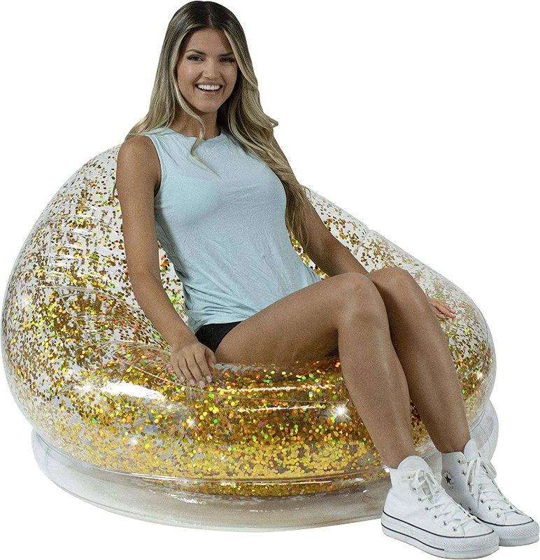 Photo 1 of Air Candy Inflatable City Style Chairs Perfect for Indoors & Outdoors (Gold Glitter) 