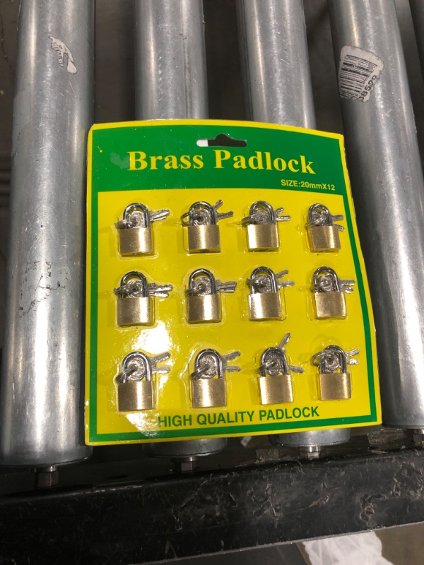 Photo 2 of 12 pc Brass Padlock Set 20,25,30 mm Heavy Duty Hardened Case & 2 Keys