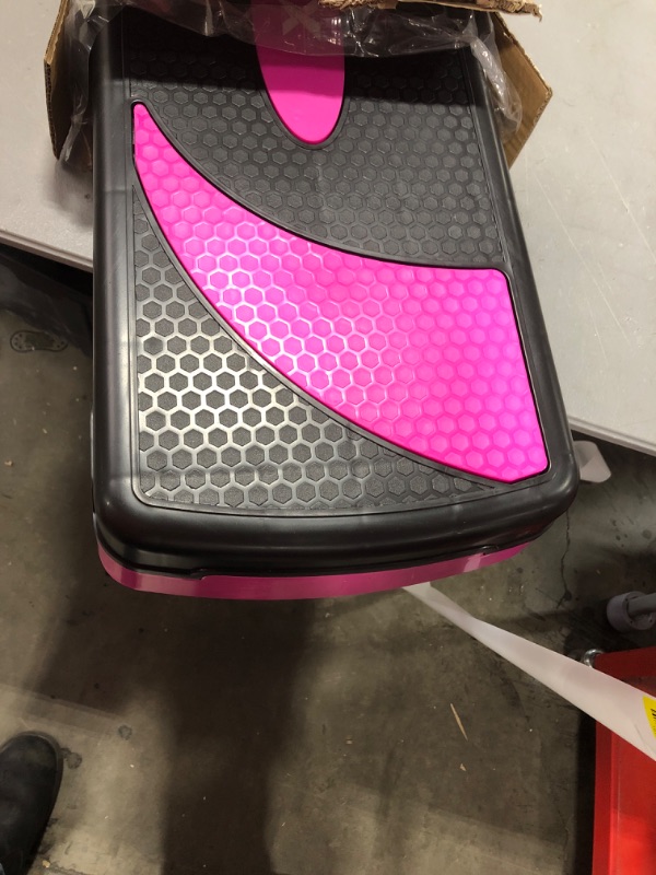 Photo 2 of XN8 Aerobic Stepper for Exercise 3 Levels Adjustable Height 4" 6" & 8" Inch Exercise Step Platform Non Slip Step Board for Workout Home Gym Cardio Strength & Training | 31" Length x 12" Width (Inches) pink and black