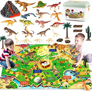 Photo 1 of Dinosaur Volcano Toys with Large Play Mat Educational Realistic Dinosaur Figures Playset with Trees Volcano to Create a Dino World Including T-Rex Triceratops Dinosaur Fossil Gifts for Kids Boys Girls https://a.co/d/bDucH8Z