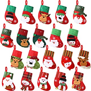 Photo 1 of 20 Pcs Mini Christmas Stocking 6.3 Inch Mini Xmas Stockings 3D Gift Card Ornament Holder Santa Snowman Reindeer Bear Christmas Candy Holder Gift Bag Tiny Christmas Tree Decorations for Christmas Party https://a.co/d/99X498Y