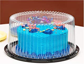 Photo 1 of 10-11" Plastic Disposable Cake Containers Carriers with Dome Lids and Cake Boards | 5 Round Cake Carriers for Transport | Clear Bundt Cake Boxes Cover | 2-3 Layer Cake Holder Display Containers https://a.co/d/49EyLiV
