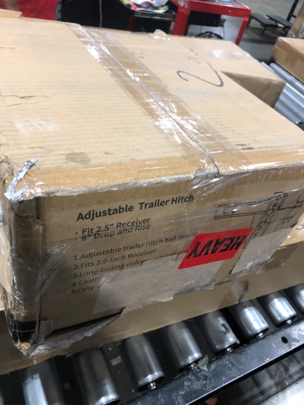 Photo 1 of Adjustable Trailer Hitch, Fits 2.5-Inch Receiver, 6-Inch Drop/Rise Drop Hitch, 21000LBS GTW, Tow Hitch for Heavy Duty Truck with Double Pins, Solid Ball Mount, LC0012