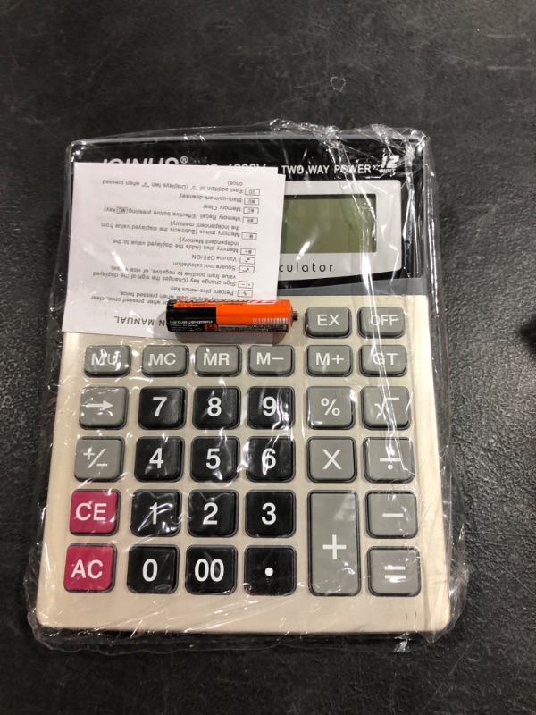 Photo 2 of Calculator, Standard Function Desktop Calculator with 12-Digit Large LCD Display and Big Sensitive Computer Keys, Solar Battery Dual Power Calculator?Easy to use Basic Calculator Silver