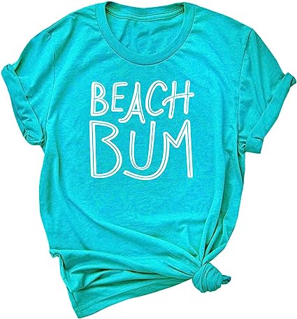 Photo 1 of Beach T Shirts for Women Beach Bum T Shirt Tee Womens Tshirt Cotton Graphic Short Sleeve Christmas 
SIZE Medium