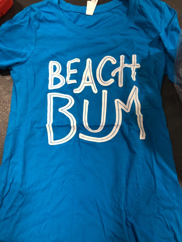 Photo 2 of Beach T Shirts for Women Beach Bum T Shirt Tee Womens Tshirt Cotton Graphic Short Sleeve Christmas 
SIZE Medium