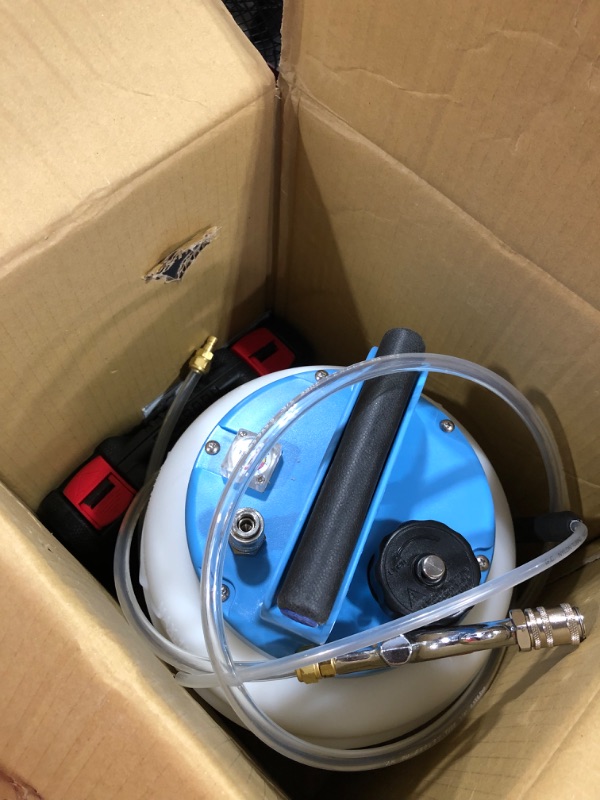 Photo 2 of FIRSTINFO A1135QUS Patented 10 Liter Automatic Transmission Fluid Pump ATF Refill System Dispenser Extractor, with 21 Pcs OE-Style ATF Filler Adapters + Hanging Hook & 360-degree Air Inlet
