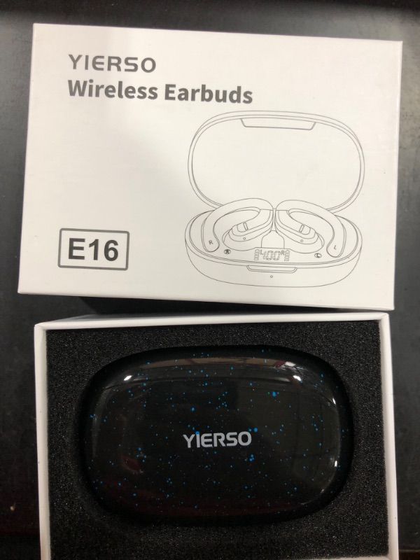 Photo 3 of YIERSO Wireless Earbuds, IPX7 Waterproof Bluetooth Headphone & Superior Bass, in-Ear Headphones with Microphone 42H LED Display Charging Case, Noise Reduction Bluetooth 5. 2 for Workout Running Gym