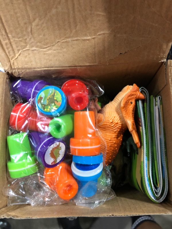Photo 1 of Dinosaur Monster Trucks and Toy Dinosaurs for Boys and Girls - Pull Back Friction Power Dino Cars w/Lights, Sounds, 360° Rotation for Toddlers and Kids 3 4 5 6 7 Years Old
