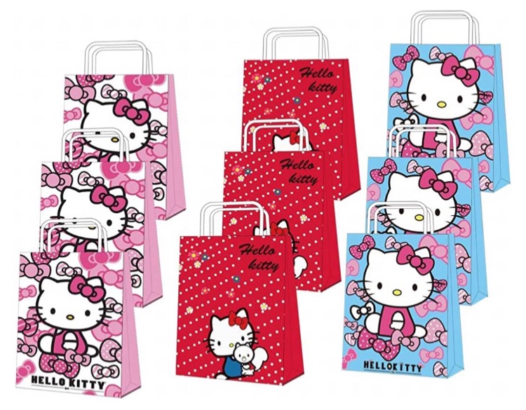 Photo 1 of 16 pcs Kitty Party Gifts, 4 Styles Party Gift Bags with Handles for Girls Party Decorations, Candy Bags Candy Gift Bags, Boys Girls Kids Birthday Party Supplies Gifts