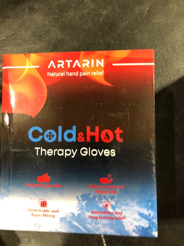 Photo 2 of (New) Hot and Cold Hand Therapy Gloves - Reusable Gel Ice Pack - Therapy Mittens for Arthritis - Carpal Tunnel - Neuropathy - Chemotherapy - Hand Injuries - Post Surgery (L-XL, Black)
