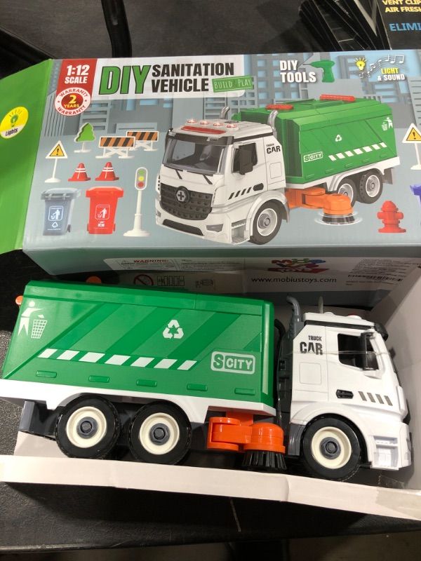 Photo 2 of DIY Sanitation Vehicle Building Blocks Car Model Toy City Service Garbage Truck Kids Bricks Construction Toys for Children Gifts
