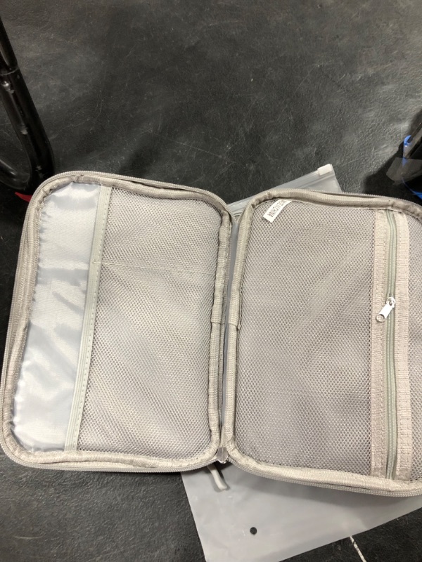 Photo 1 of Arae Electronic Organizer, Travel Cable Organizer, Double Layers Portable Waterproof Pouch, Electronic Accessories Storage Case for Cable, Cord, Charger, Phone, Earphone (Gray)
