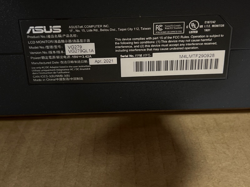 Photo 4 of ASUS TUF Gaming 27” HDR Gaming Monitor & TUF Gaming H3 Wireless Headset