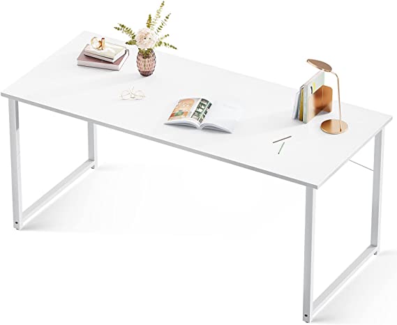 Photo 1 of Coleshome 31 Inch Computer Desk, Modern Simple Style Desk for Home Office, Study Student Writing Desk, 31 Inch white