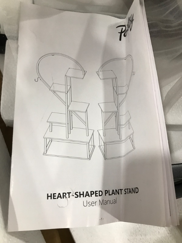 Photo 3 of POTEY 6 Tier Metal Plant Stand, Creative Half Heart Shape Ladder Plant Stands for Indoor Plants Multiple, Black Plant Shelf Rack for Home Patio Lawn Garden (2 Pack) Brown - 2 Pack