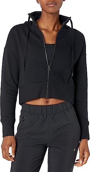 Photo 1 of Core 10 Women's Super Soft Fleece Cropped Length Zip-Up Hoodie Sweatshirt --- SIZE S
