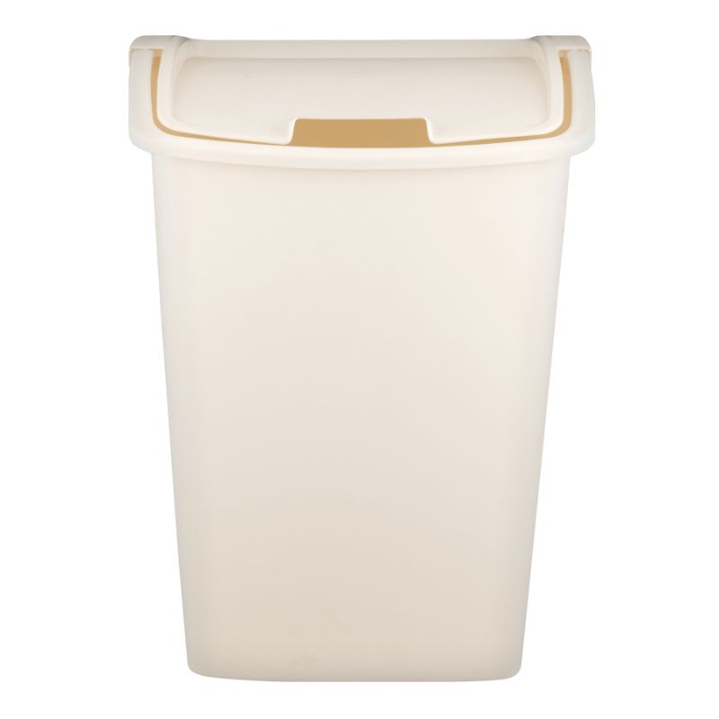 Photo 1 of 11.25 Gal Bisque Plastic Swing-Out Trash Can
