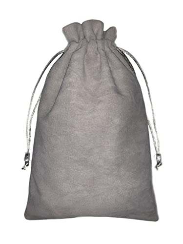 Photo 1 of AirX Drawstring Pouch, Gray Velvet Bag 6.1X9 Inches, with 2 Compartments and Drawstrings for Gifts, Jewelry, Makeup, Power Bank, or Phone Accessories.
4 PCS