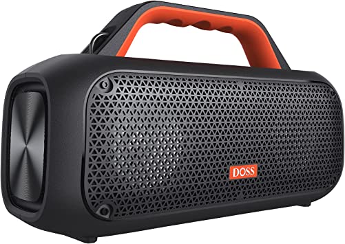 Photo 1 of Bluetooth Speaker, DOSS Extreme Boom Outdoor Speaker with IPX6 Waterproof, 60W Mighty Sound, Deep Bass, 30H Playtime,10400mAh Power Bank, Portable Speaker with Built-in Handle for Outdoor, Pool-Orange